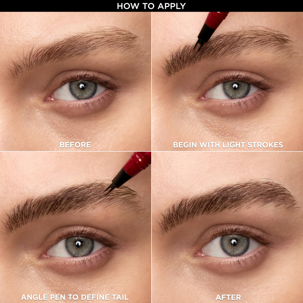 L'Oreal Paris Faux Brow applying light strokes for hair-like fullness.