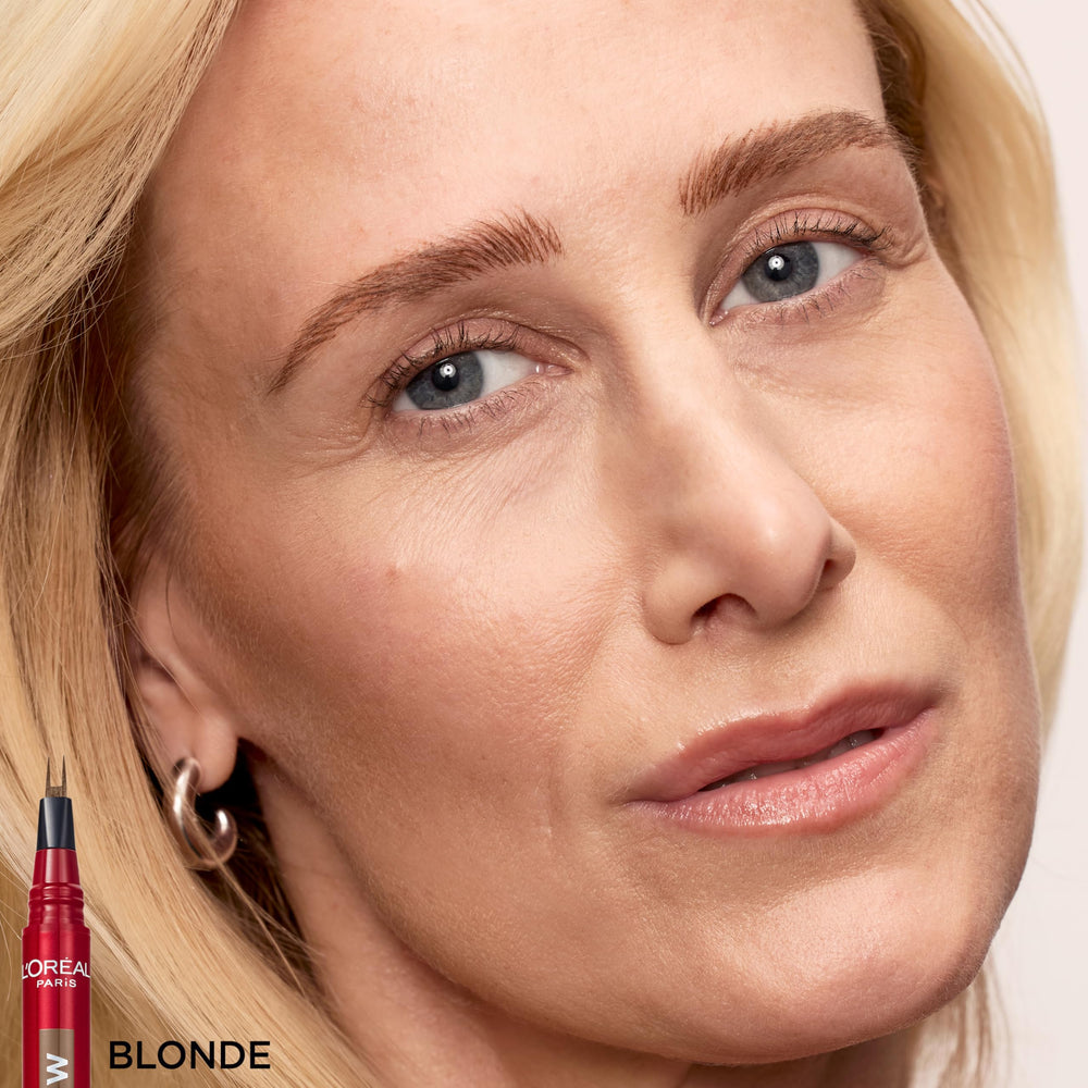 L'Oreal Paris Faux Brow application showcases quick, controlled hair-like strokes.