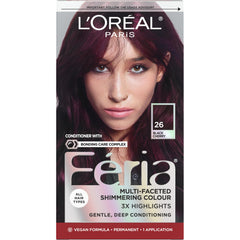 L'Oreal Paris Feria black cherry color kit box for at-home color transformation