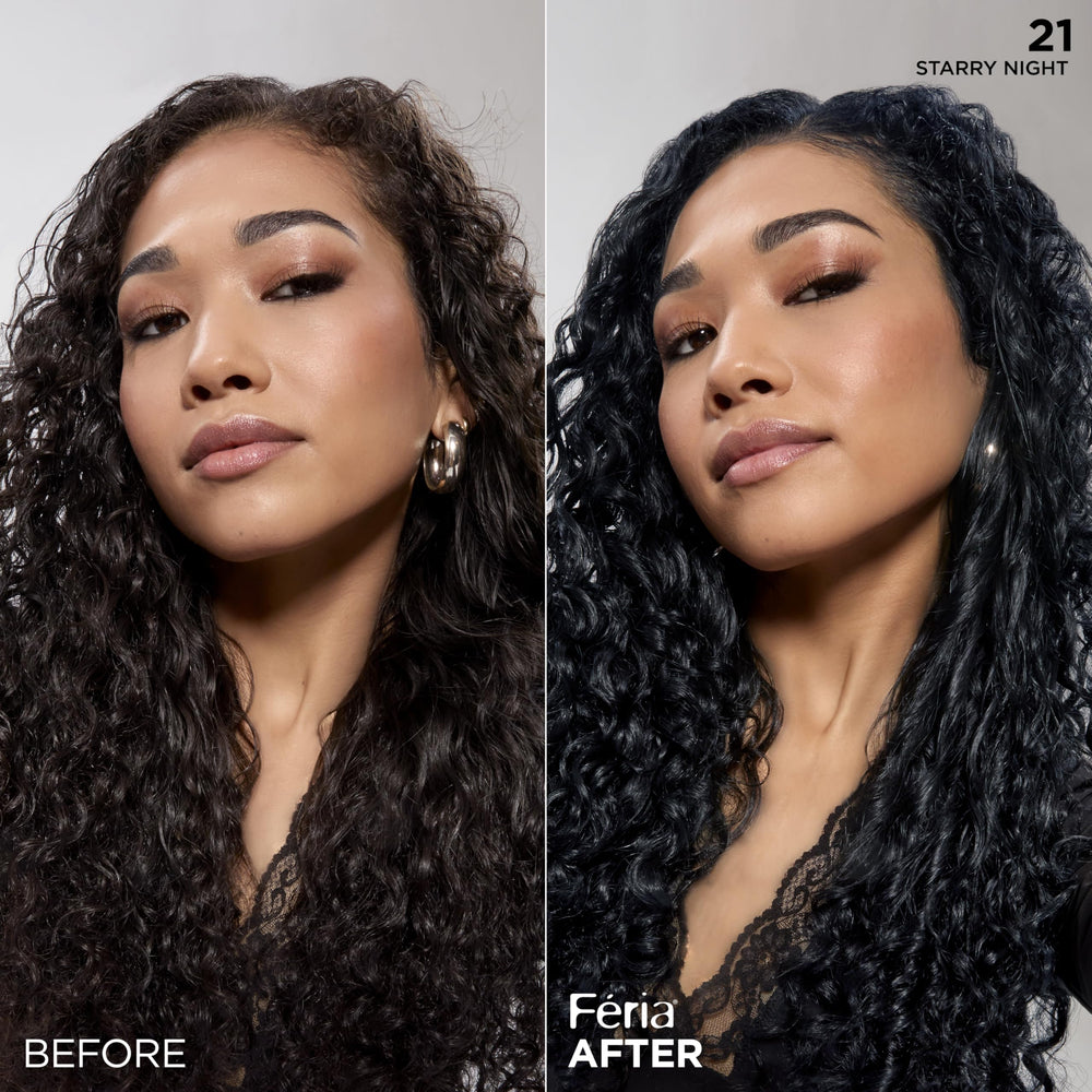L'Oreal Paris Feria bottle closeup on smooth, even color distribution.