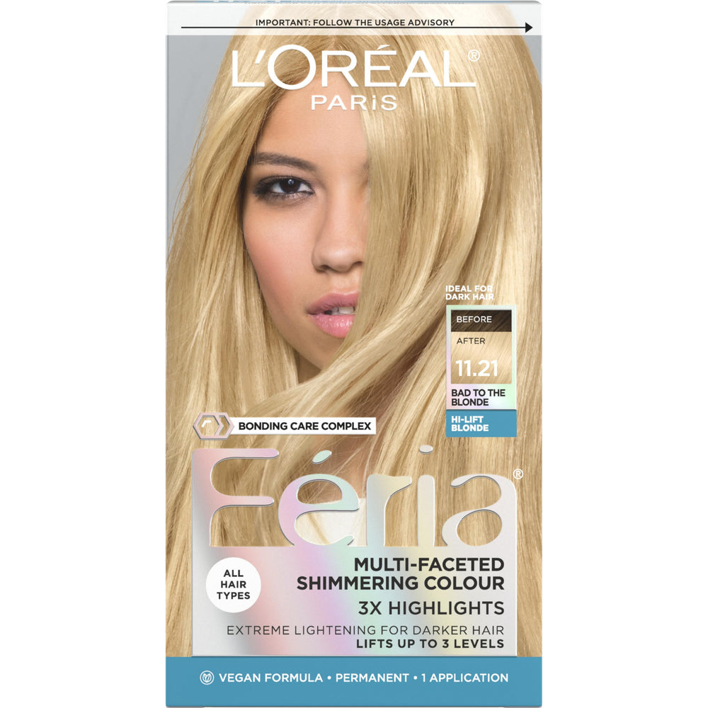 L'Oreal Paris Feria bottle showing shimmering color finish for at-home use