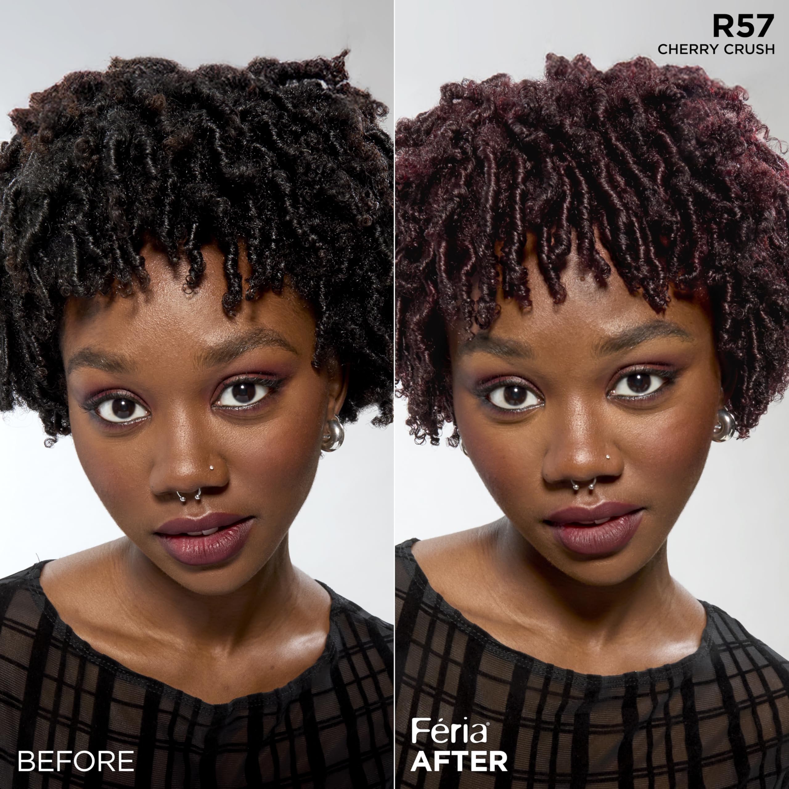 L'Oreal Paris Feria packaging highlights fashion-forward shade options for trend-driven hair color.
