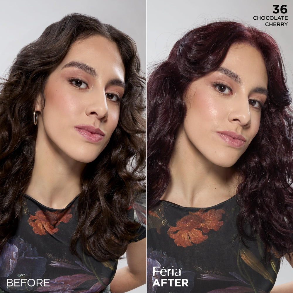 L'Oreal Paris Feria color application diagram guides even, easy dye distribution.