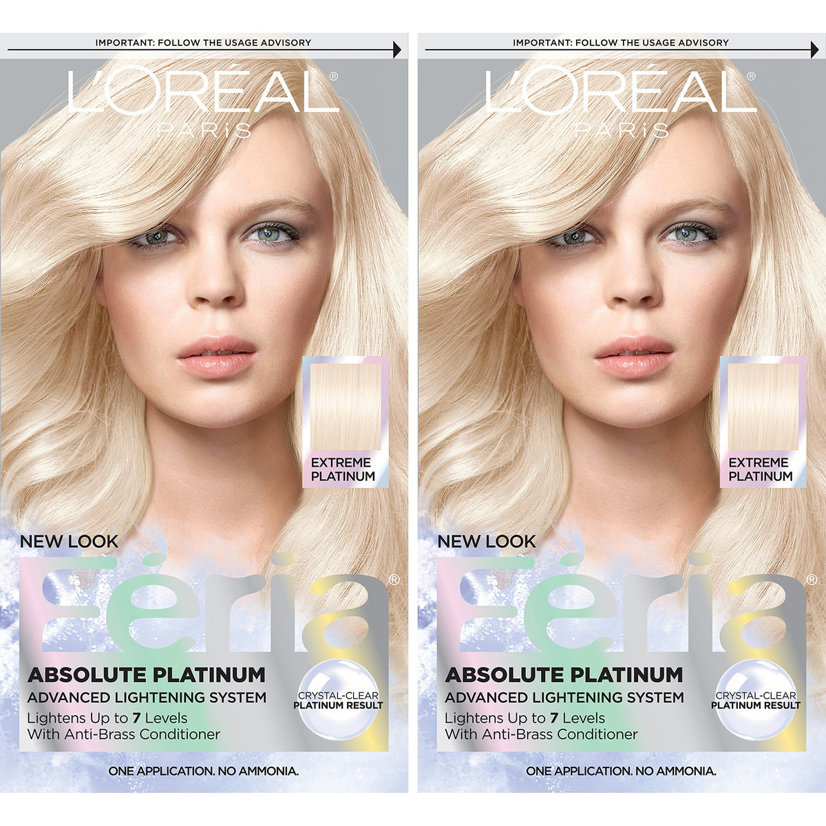 L'Oreal Paris Feria Extreme Platinum bottle pour for bold metallic color