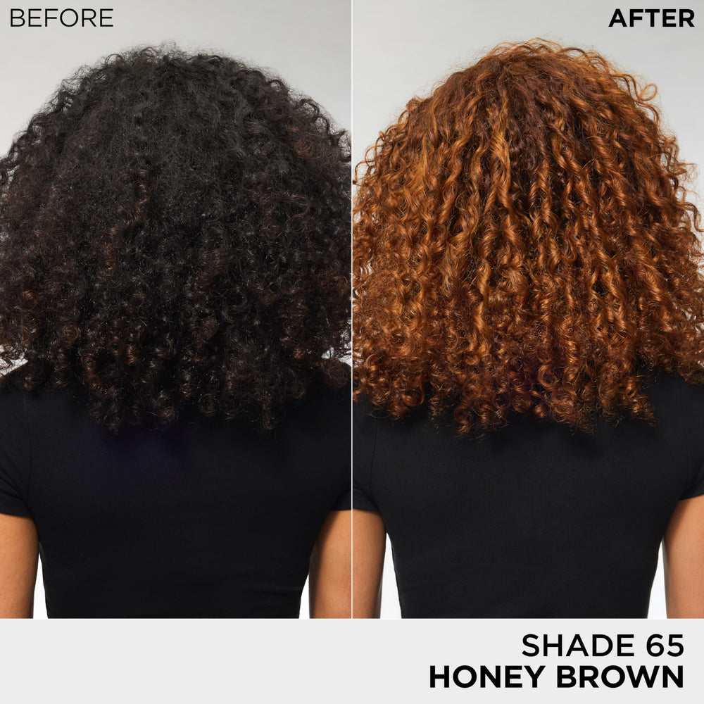 L'Oreal Paris Feria Honey Brown swatch reveals warm caramel highlights.