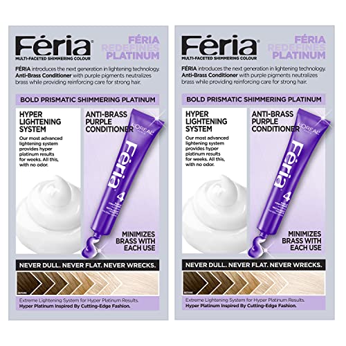 Purple anti-brass conditioner included in Feria Hyper Platinum kit