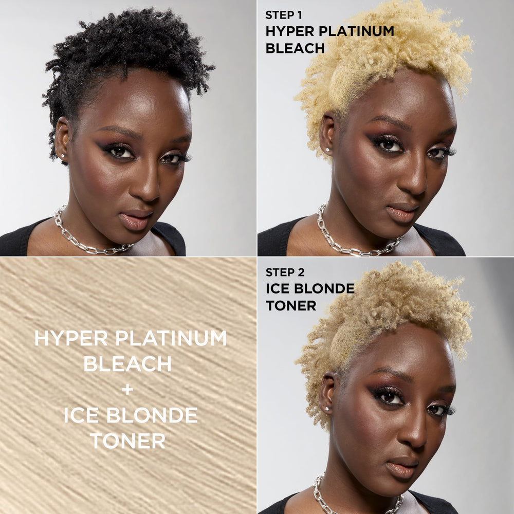 L'Oreal Paris Feria dye jar for hyper platinum shade with master-blended formula.