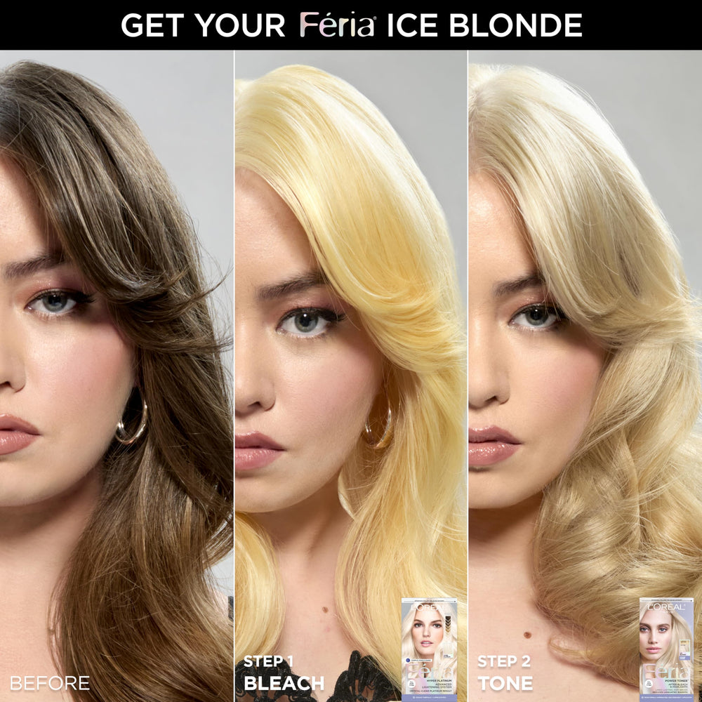 L'Oreal Paris Feria Ice Blonde Toner with conditioning polymers closeup