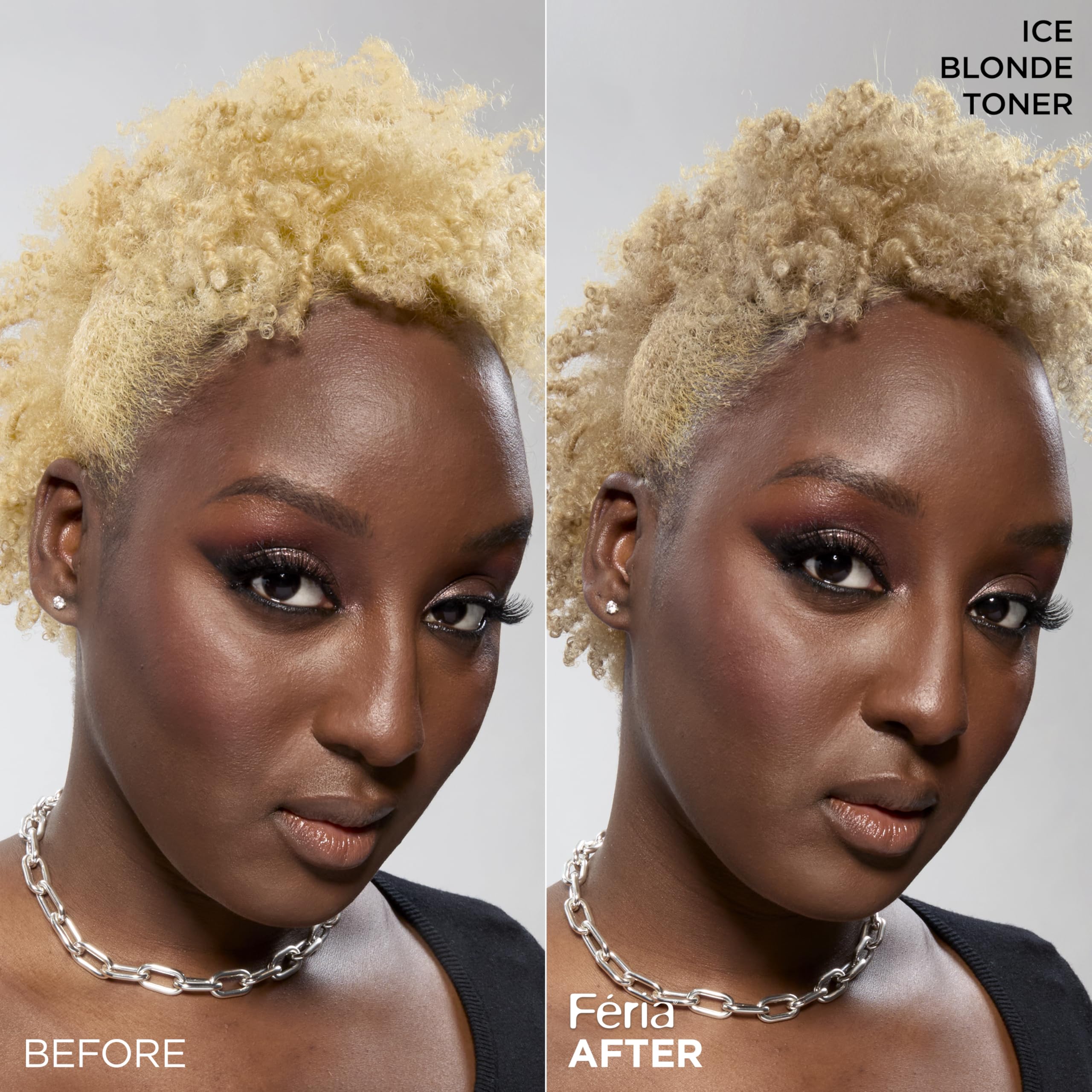 L'Oreal Paris Feria Ice Blonde Toner hair sheen closeup highlighting shine