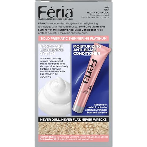 L'Oreal Paris Feria lightening process on hair showing lift up to eight levels