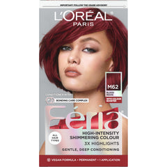 L'Oreal Paris Feria Midnight Bold color gel swatch for vibrant dark-hair color