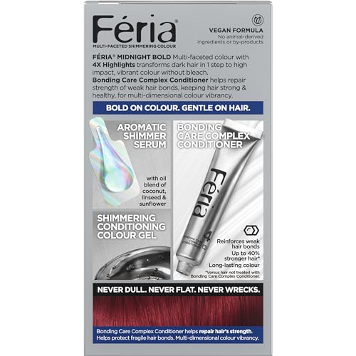 L'Oreal Paris Feria Midnight Bold shimmering serum vial enhances shine