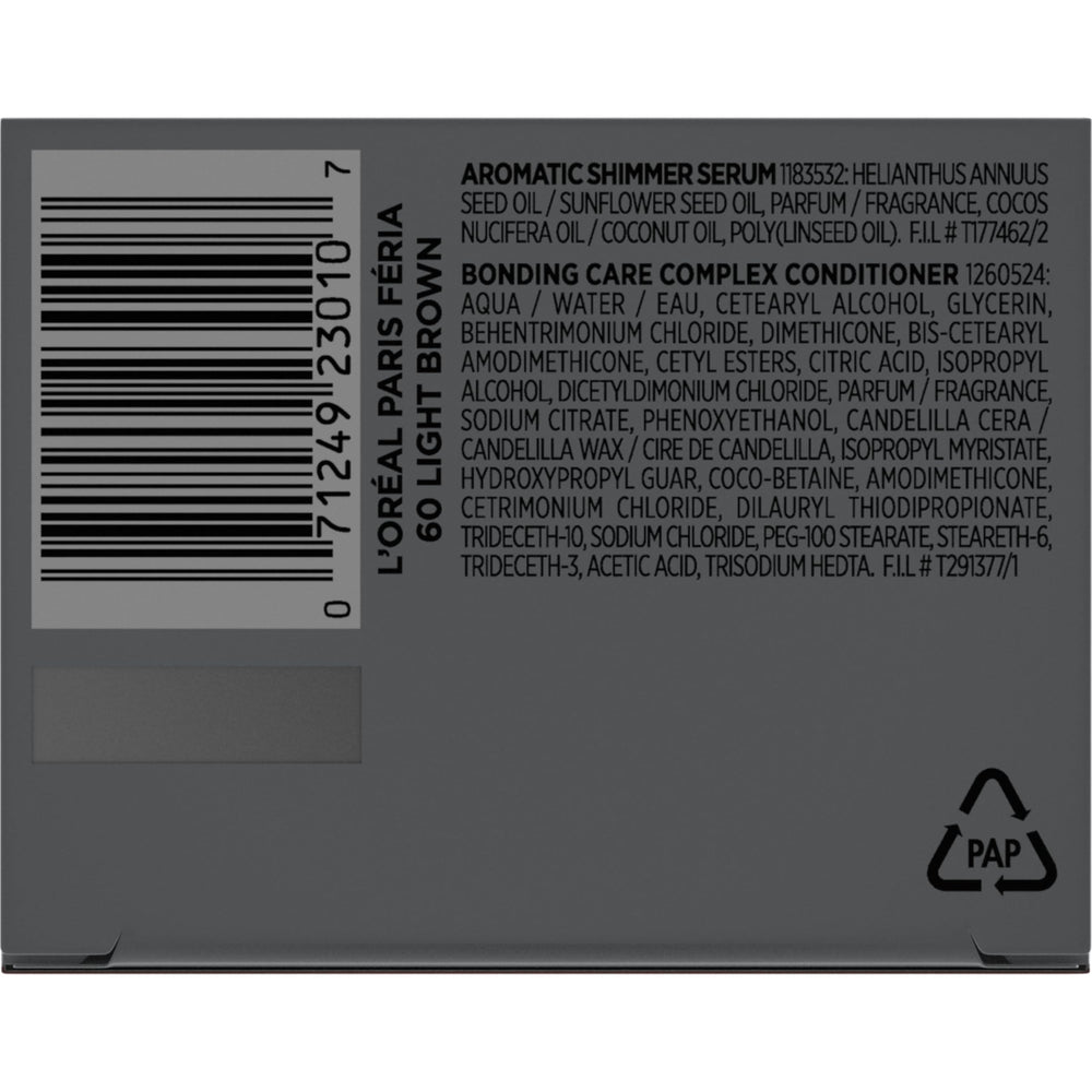 L'Oreal Paris Feria permanent dye kit packaging ready for at-home use.