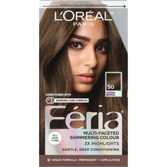 L'Oreal Paris Feria shimmer Havana Brown shows multi-faceted color for a bold, lasting look.