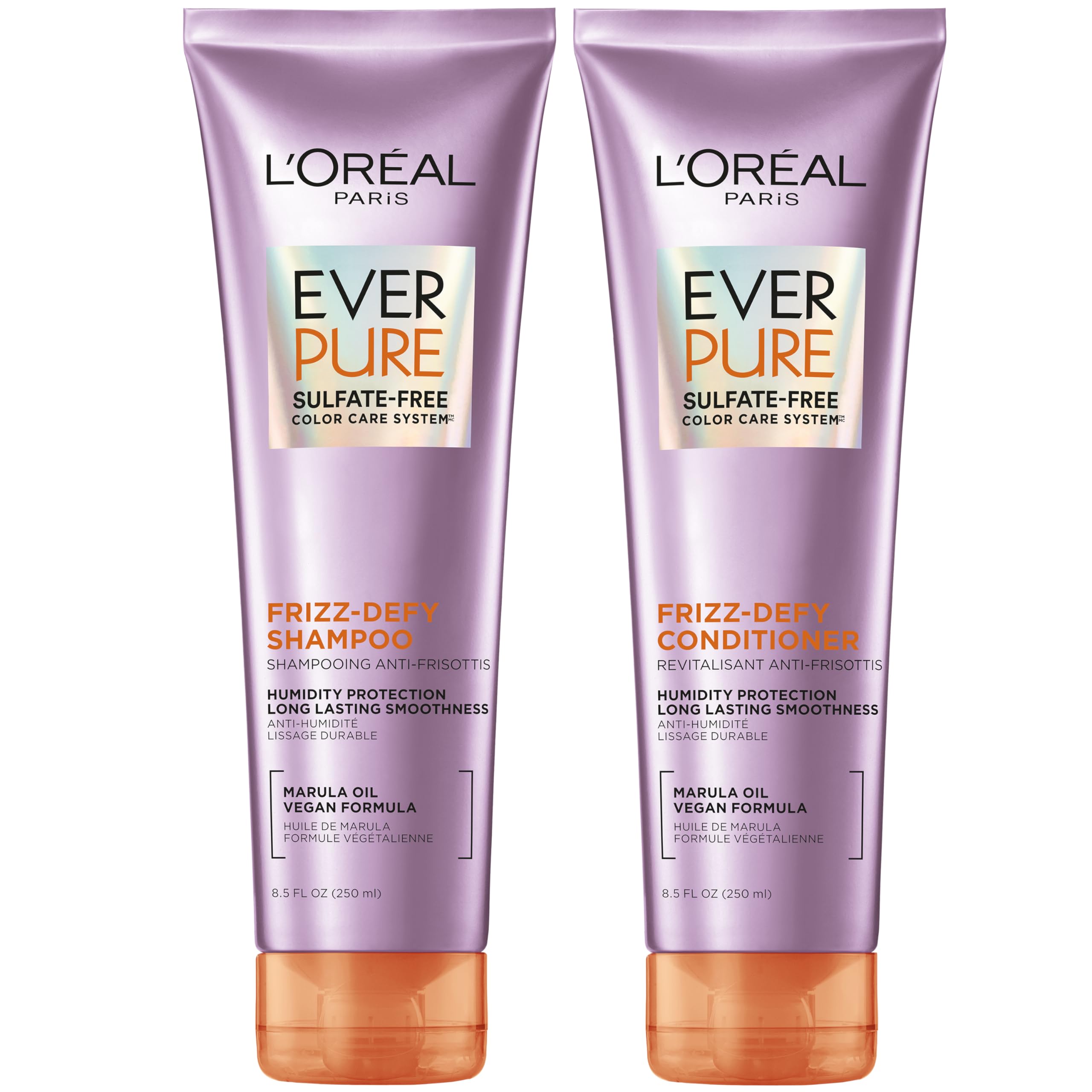 L’Oréal Paris Frizz Defy Champú: botella con protección de color y control del frizz.