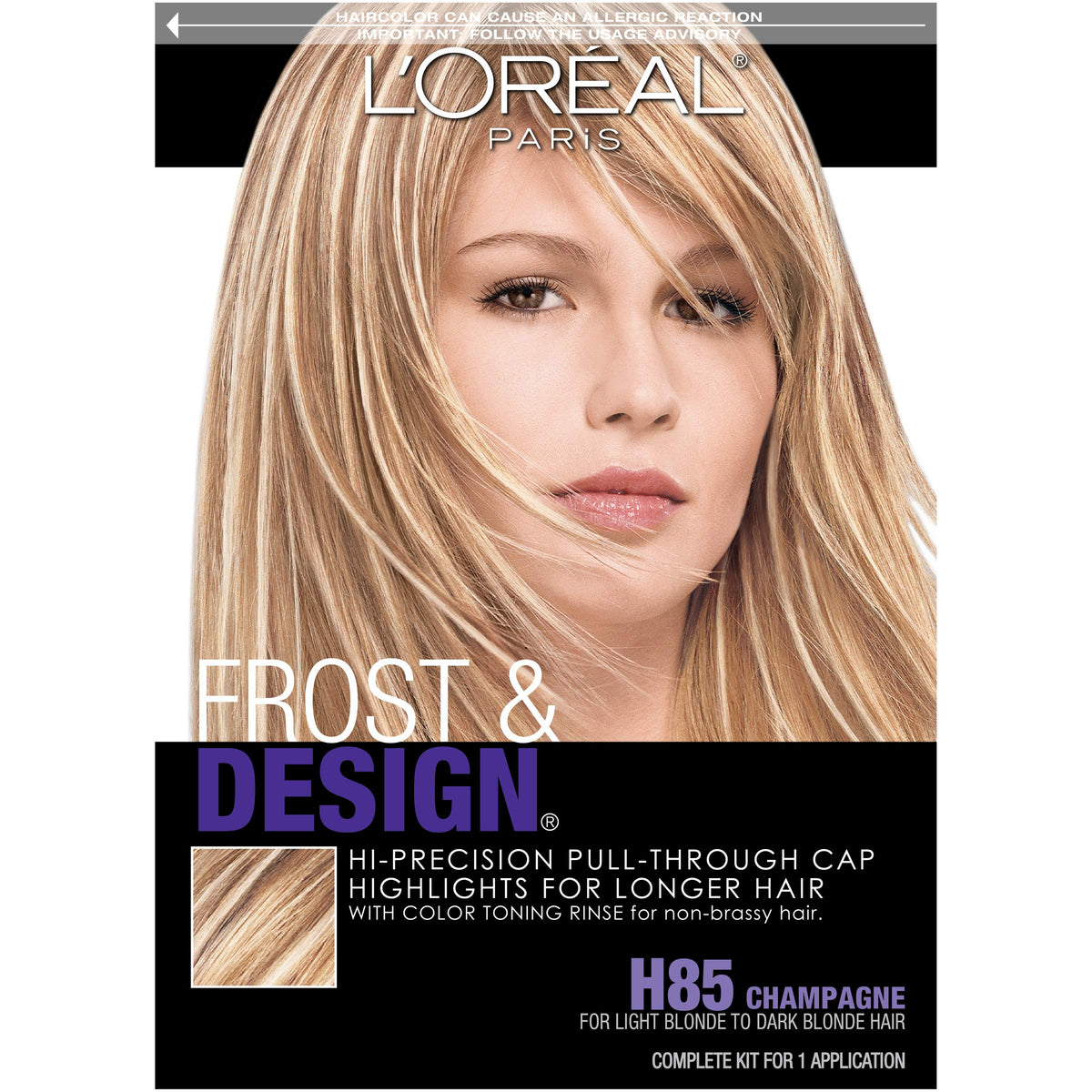 L'Oreal Paris Frost and Design cap highlights long hair with precise placement for natural-looking lightening.