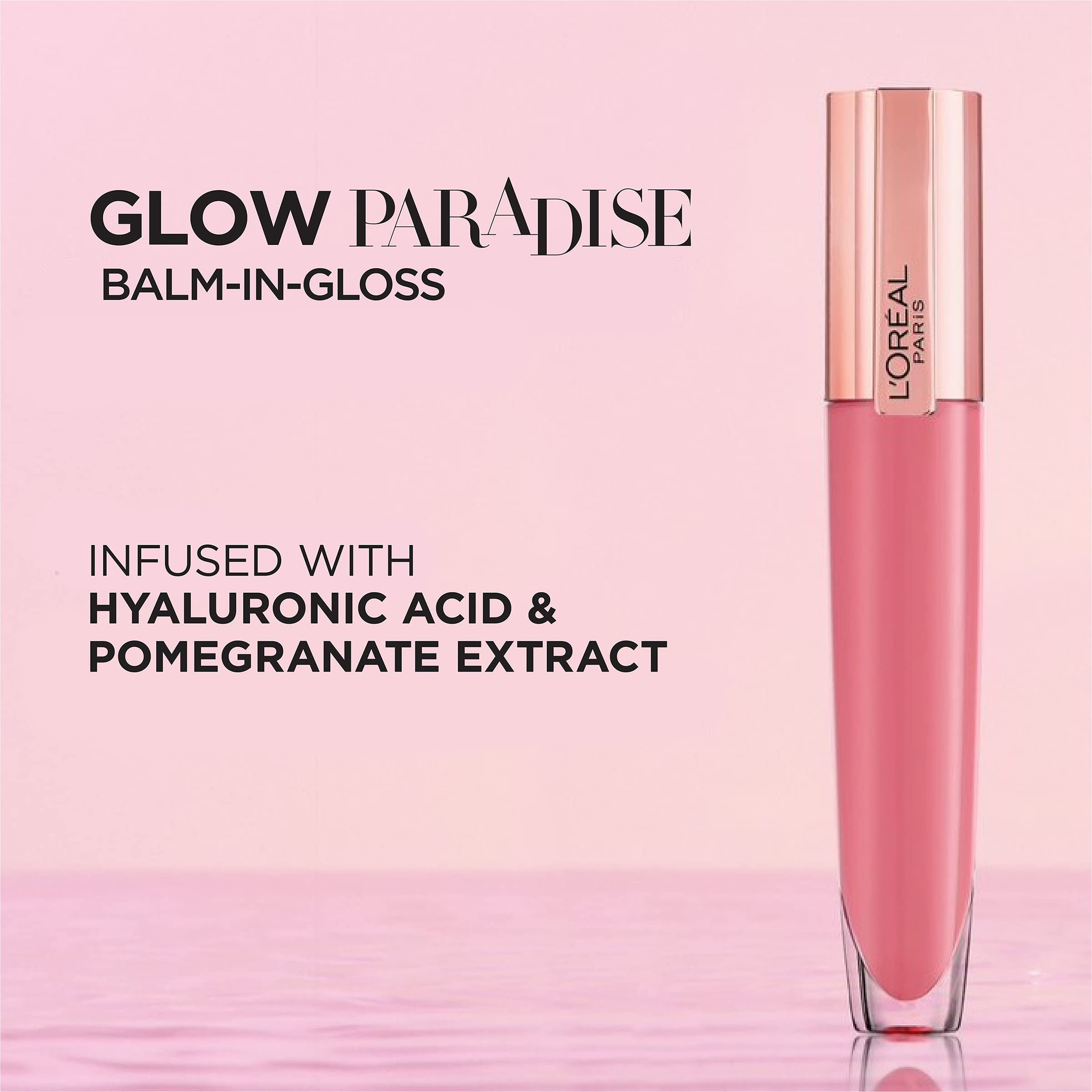 L'Oréal Paris Glow Paradise tono Feathery Fleur brillo suave en labios