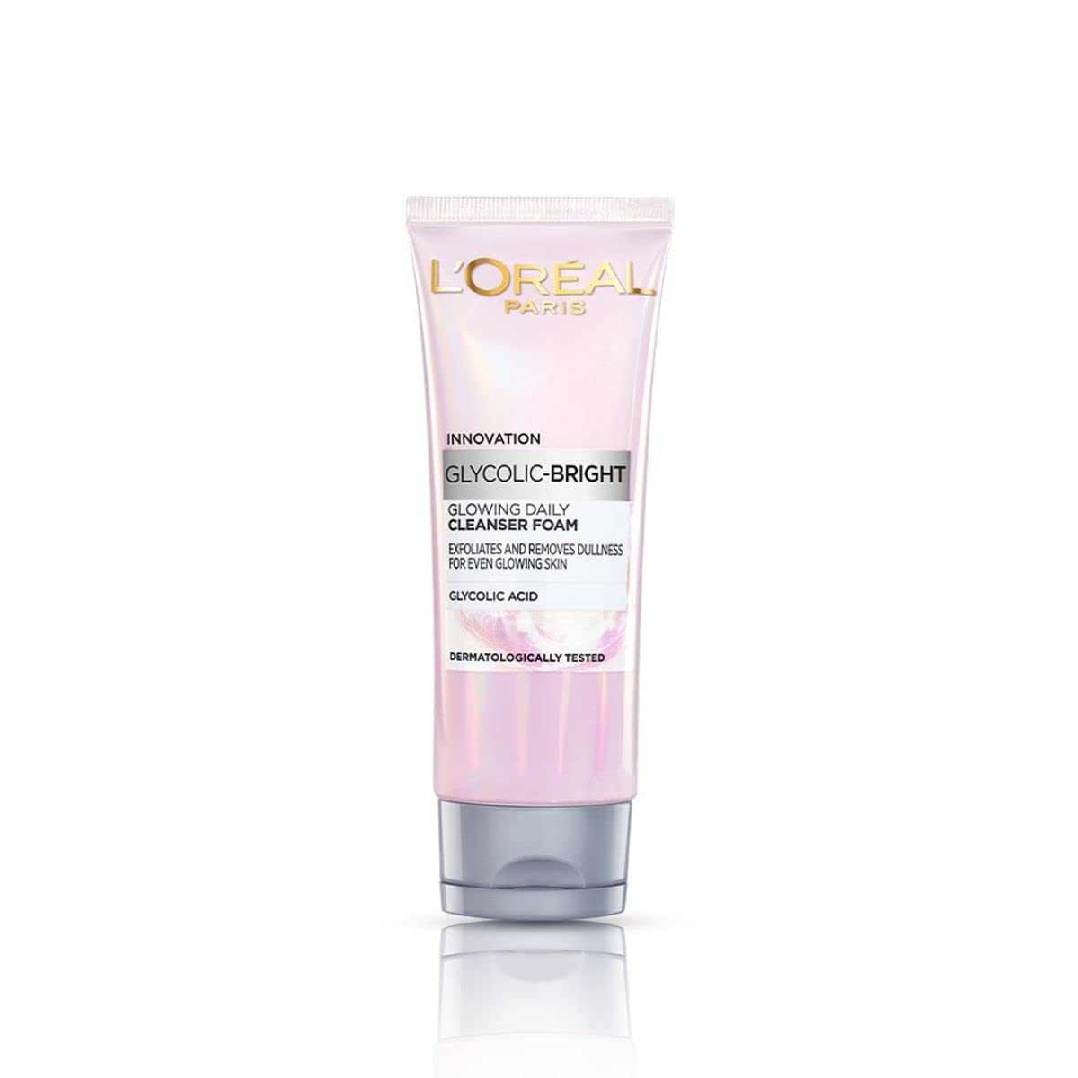 Loreal Paris Glycolic Bright cleanser bottle for daily exfoliation and radiant skin