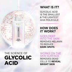Packaging of Loreal Paris Glycolic Bright cleanser in compact 50ml
