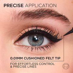 Delineador líquido impermeable L'Oreal Paris Haute Precision, duración hasta 28 horas.