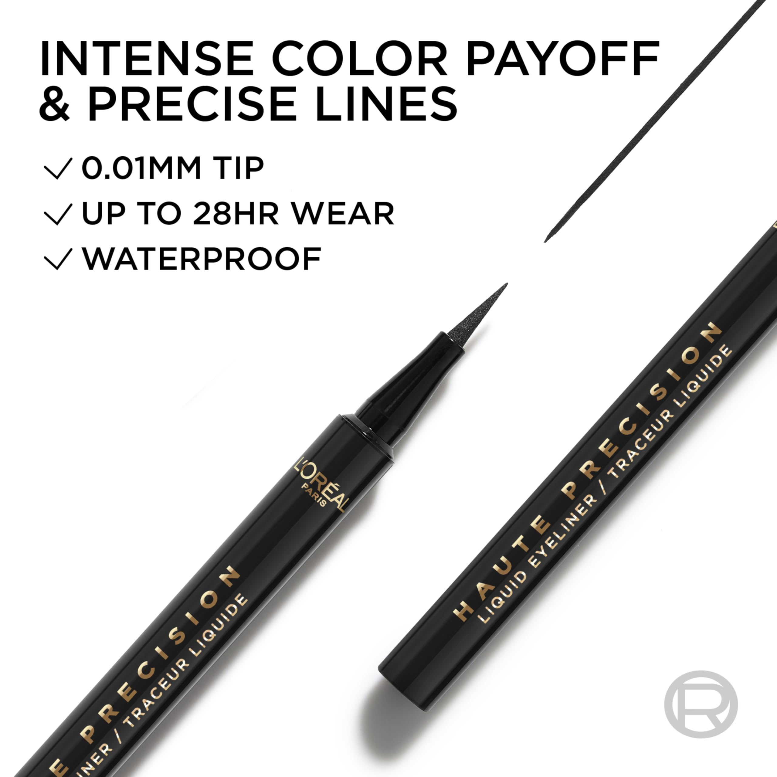 Tono 010 Black Silk, delineador Haute Precision de L'Oreal Paris para definir la mirada.