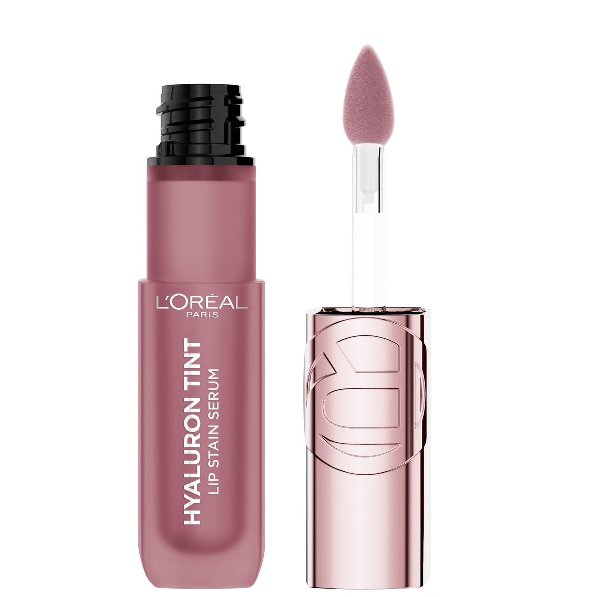 Envase elegante de L’Oréal Paris Hyaluron Tint Lip Stain Serum para uso diario.