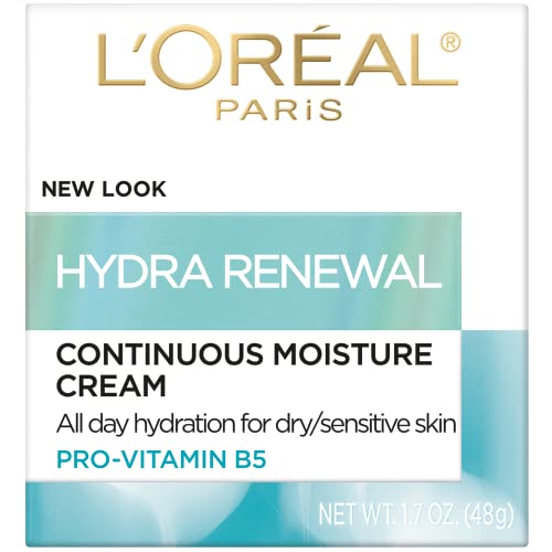 L'Oreal Paris Hydra-Renewal cream texture close-up showcases lightweight hydration.