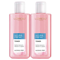 L’Oréal Paris HydraFresh Tónico: botella inclinada para sensación refrescante.