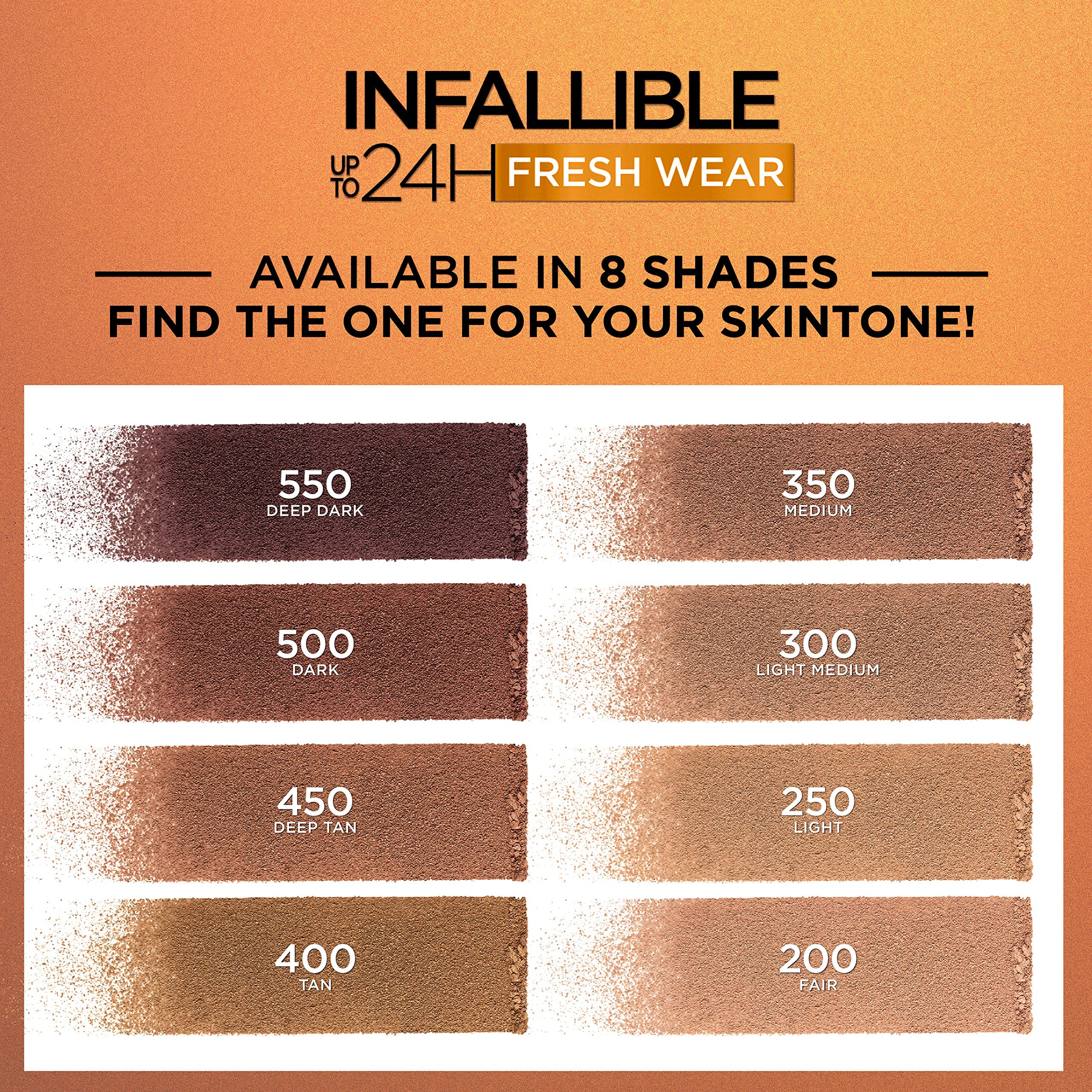 L'Oreal Paris Infallible bronceador, resistente al agua y al calor para días intensos.