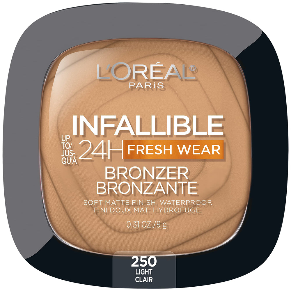 L'Oreal Paris Infallible Bronzer: aplicación suave y acabado mate para contornear ligero y natural.