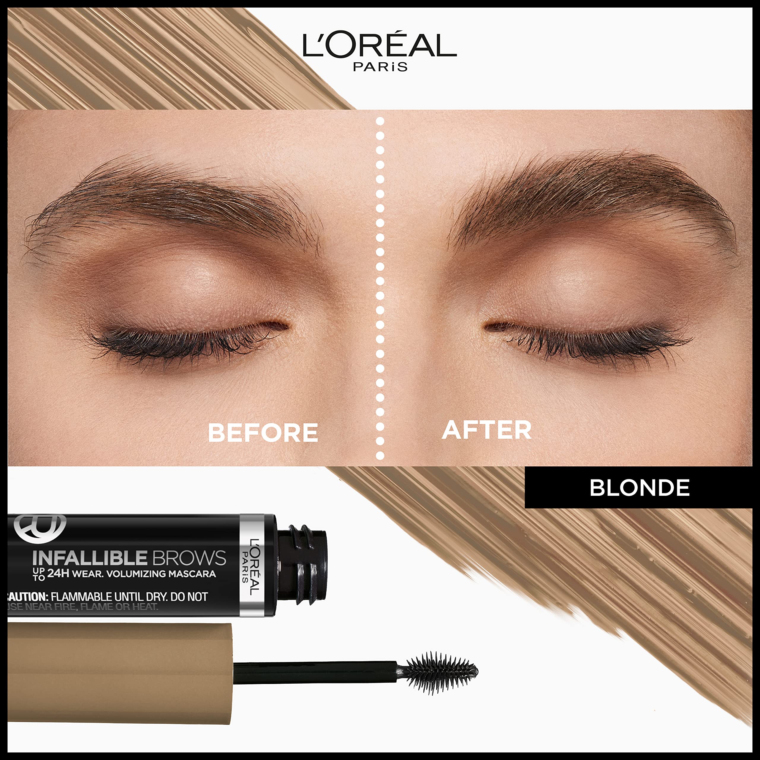 L’Oréal Paris Infallible: cepillo 3D micro-agarre para máxima densidad.