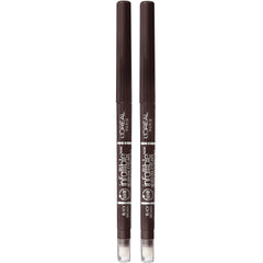 Delineador mecánico Infallible de L’Oréal Paris con sacapuntas integrado para retoques precisos.