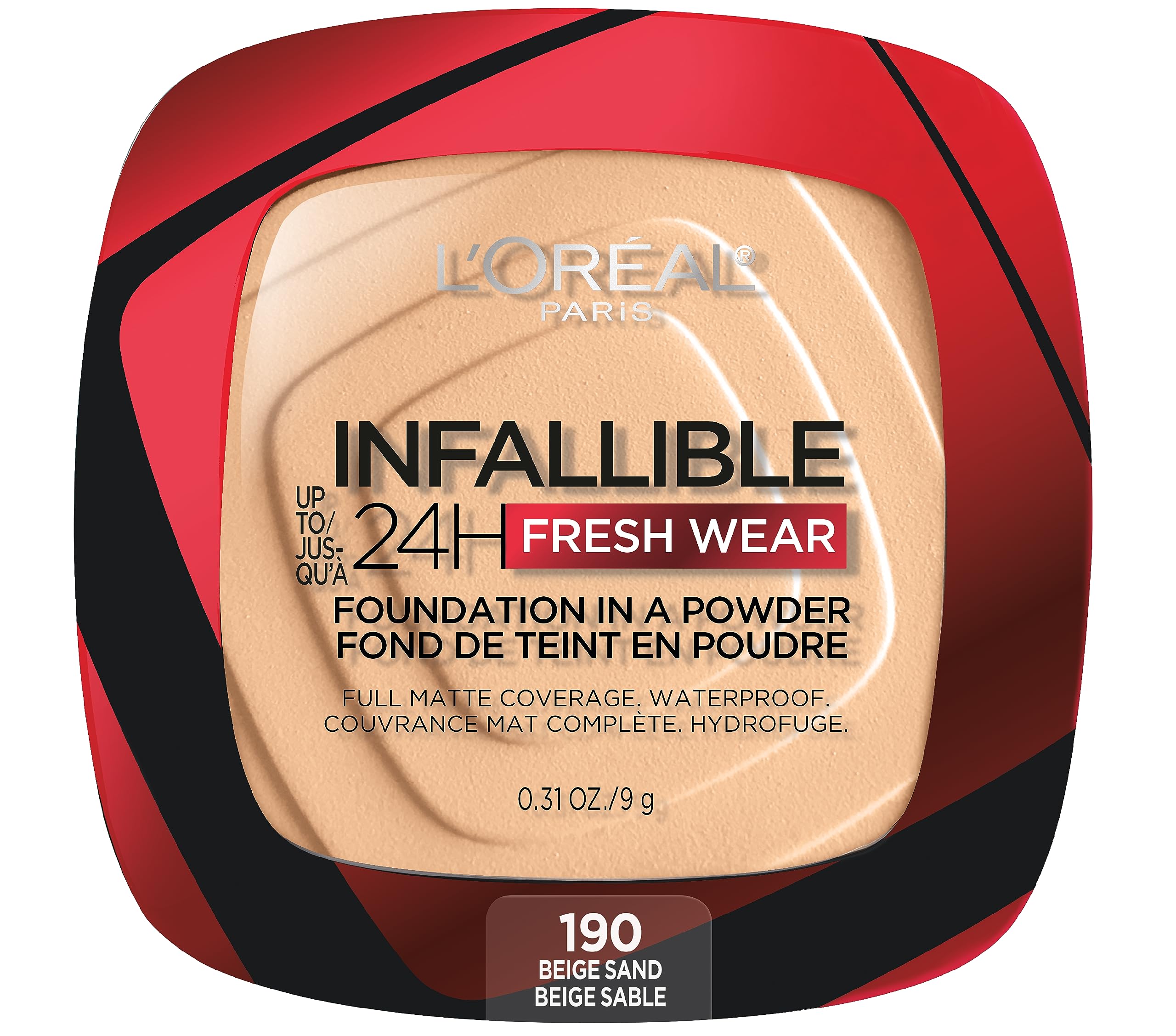 L'Oreal Paris Infallible polvos en empaque compacto para retoques rápidos.
