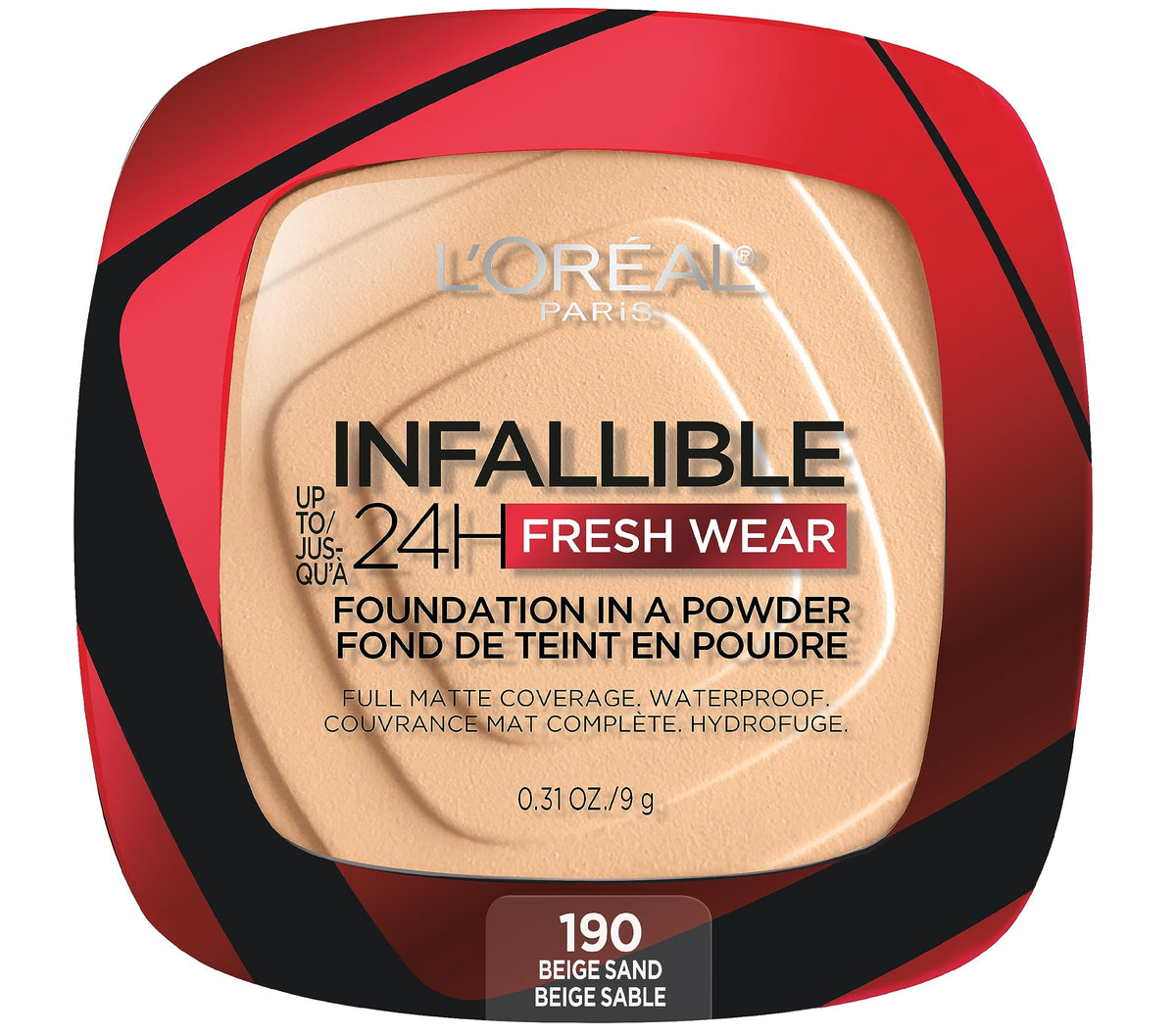 L'Oreal Paris Infallible polvos en empaque compacto para retoques rápidos.