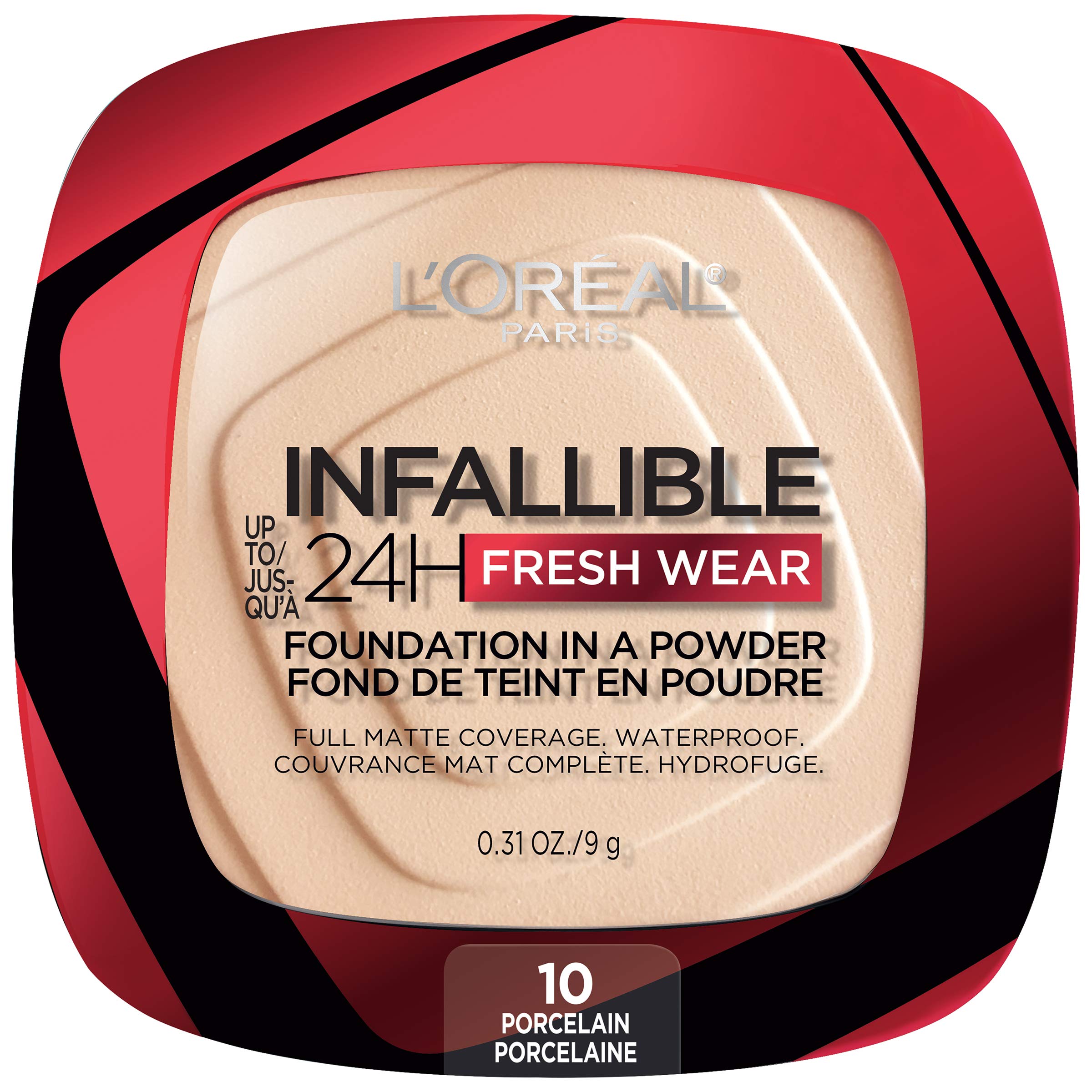 L’Oréal Paris Infallible Fresh Wear, base polvo en envase compacto, ideal para retoques.