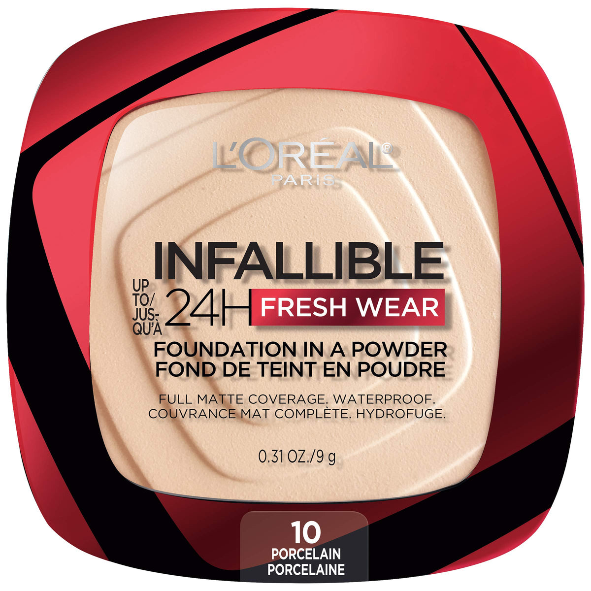 L’Oréal Paris Infallible Fresh Wear, base polvo en envase compacto, ideal para retoques.