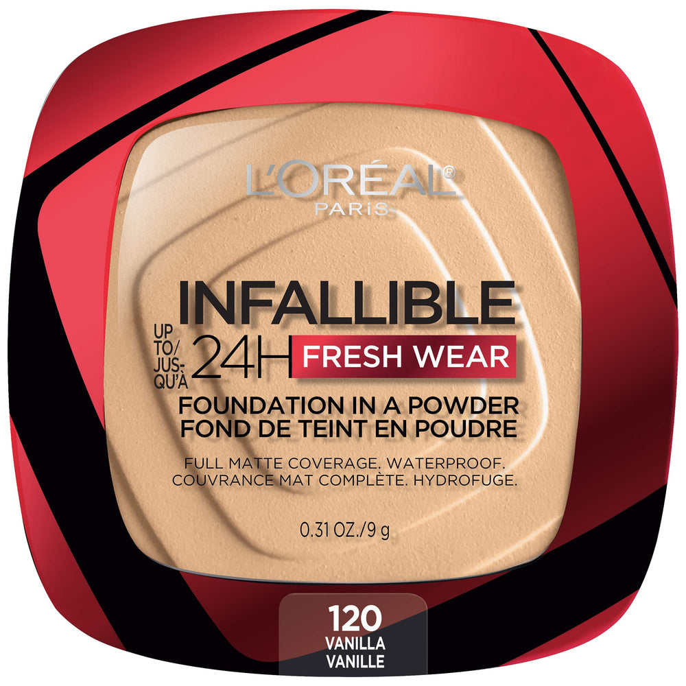 L’Oréal Paris Infallible Fresh Wear polvo-envase: acabado mate duradero todo el día.