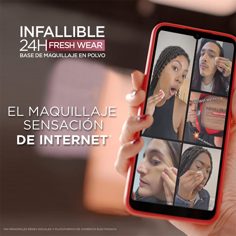 L'Oréal Paris Infallible Fresh Wear Polvo: durabilidad 24-horas para días activos