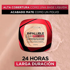 L'Oréal Paris Infallible Fresh Wear Polvo: textura-ligera, sensación cómoda todo el día