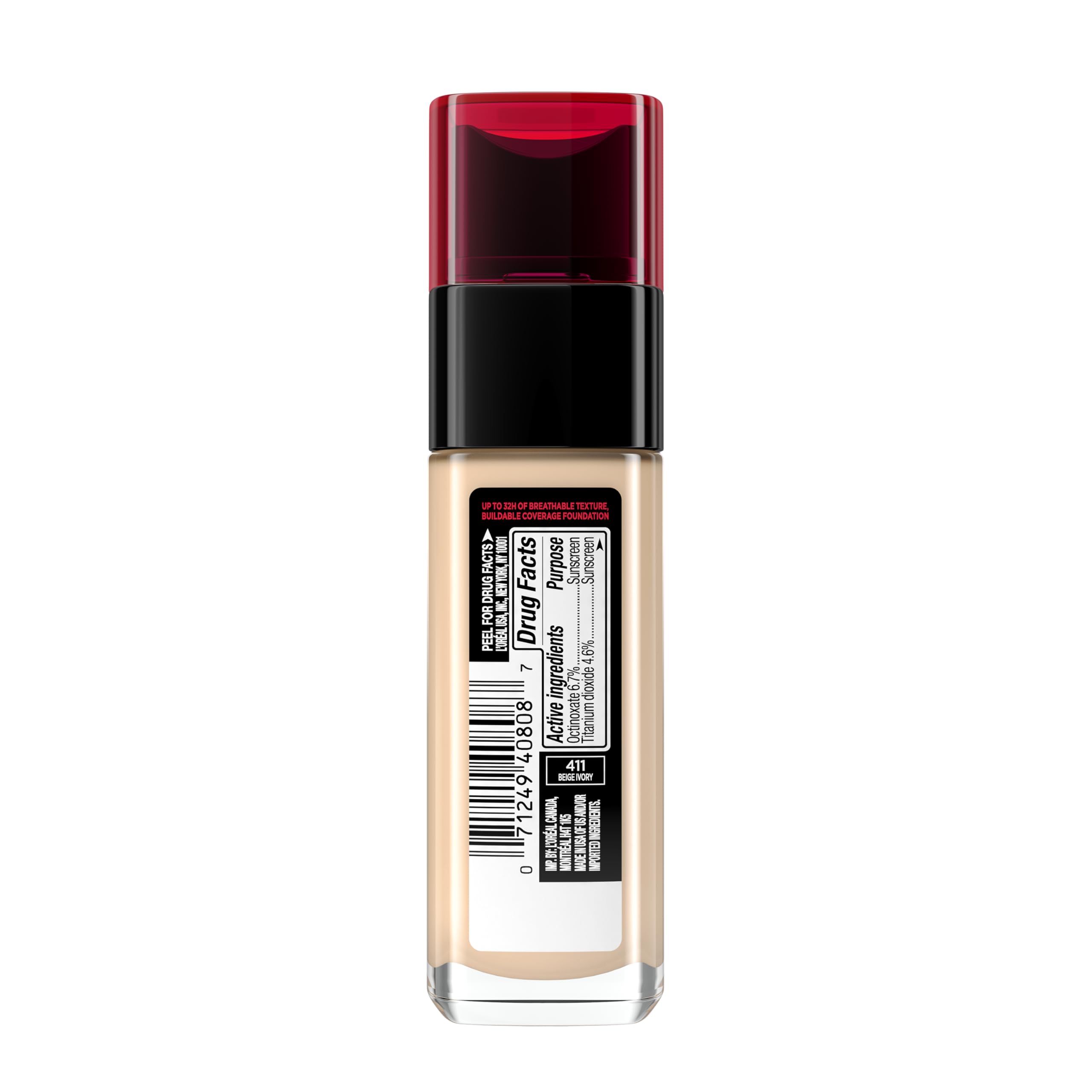 Envase ligero y práctico de L'Oreal Paris Infallible para retoques diarios.