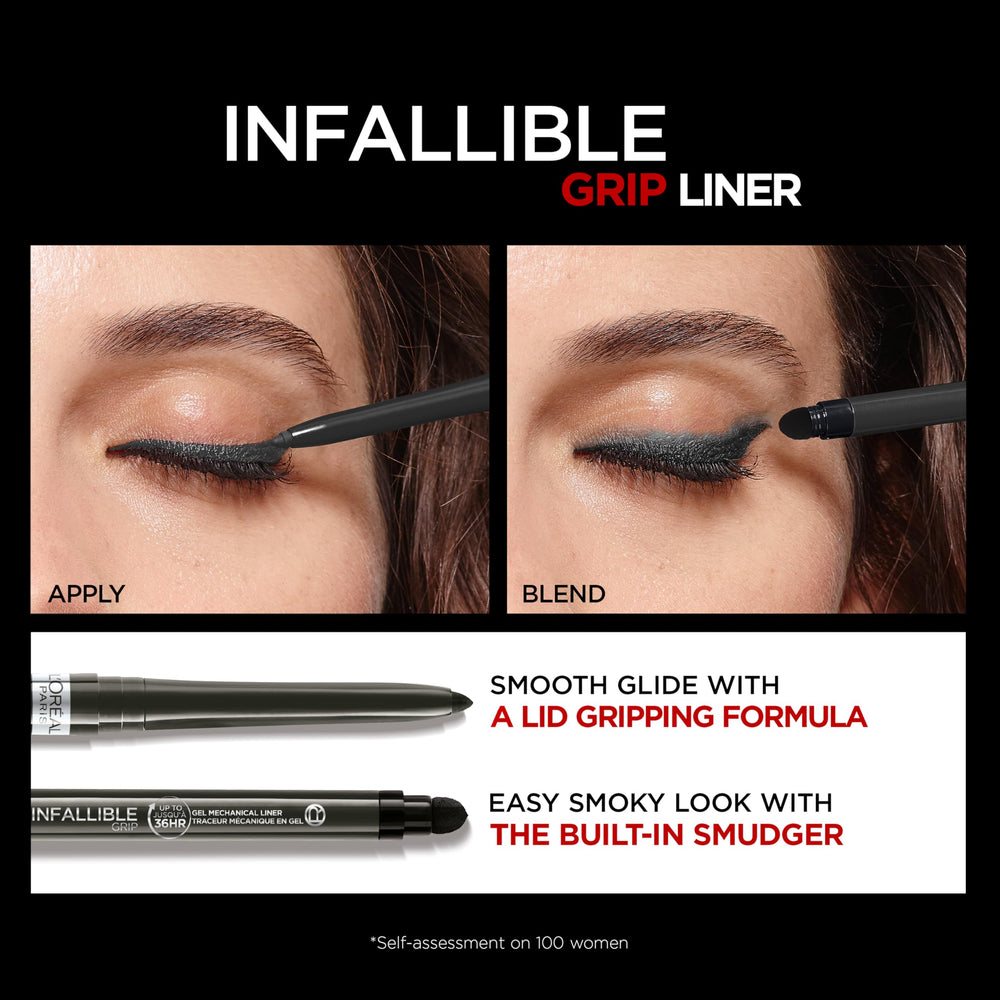 L'Oreal Paris Infallible Grip delineador gel gris taupe resiste al agua