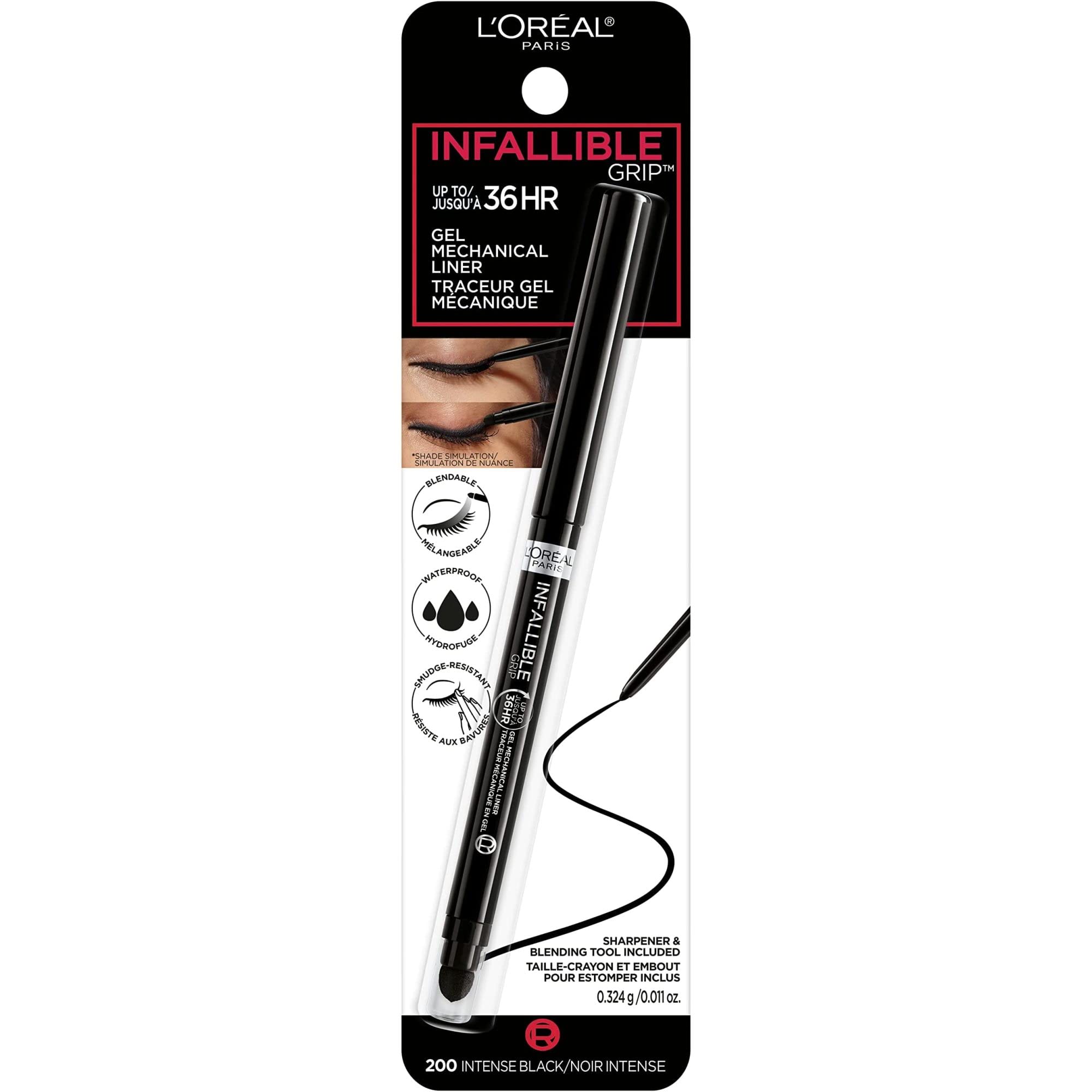 L'Oreal Paris Infallible Grip delineador gel, sin manchas para un look impecable durante horas.
