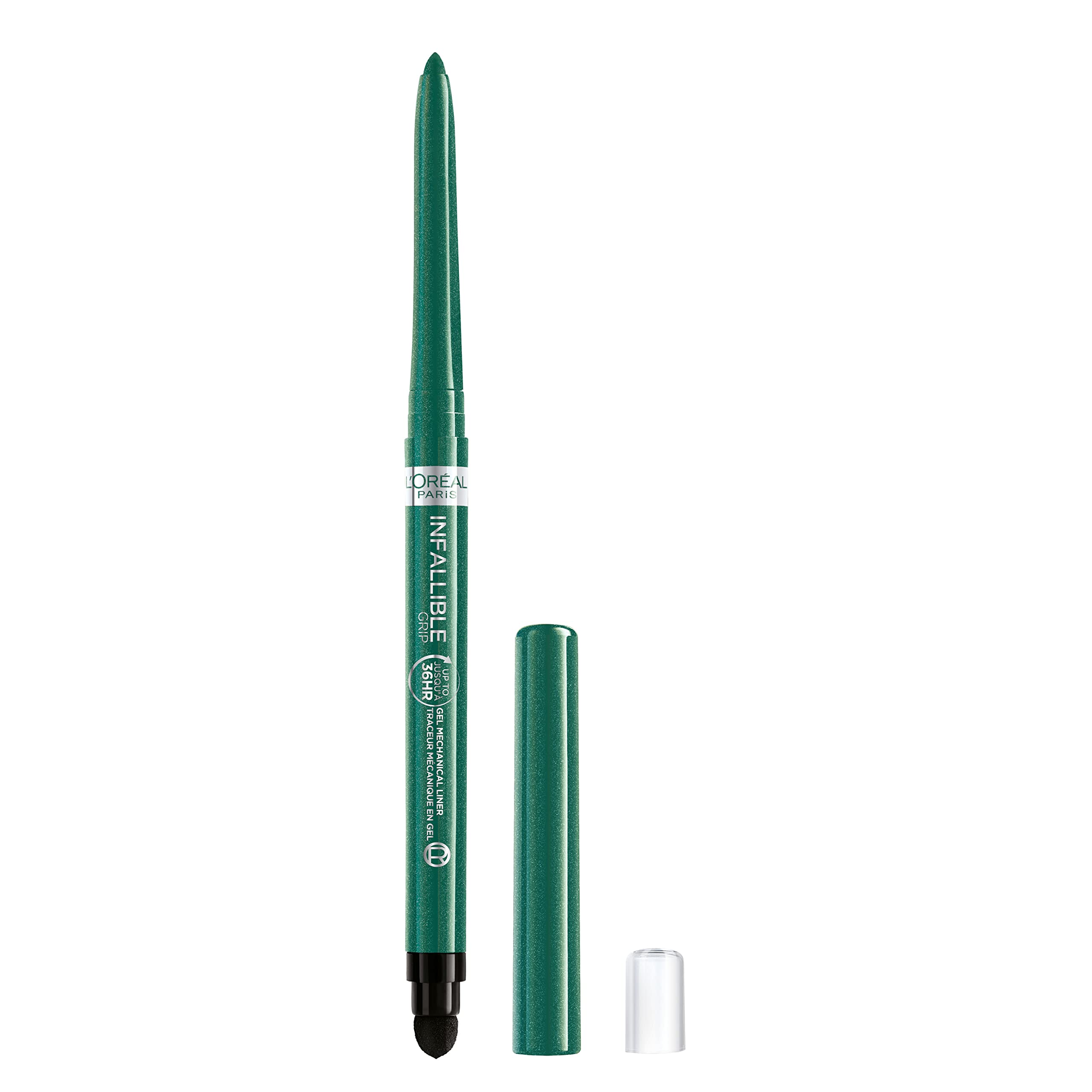 L’Oréal Paris Infallible Grip, lápiz gel verde esmeralda delineado duradero.