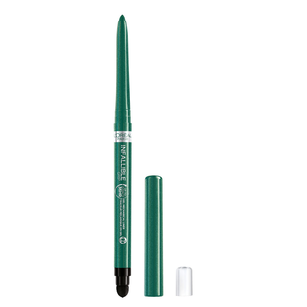 L’Oréal Paris Infallible Grip, lápiz gel verde esmeralda delineado duradero.