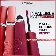 L'Oreal Paris Infallible con ácido hialurónico, labios hidratados todo el día.