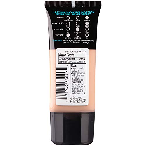 Base tono Sand Beige de Infallible Pro Glow para color natural.