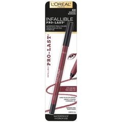 L'Oreal Paris Infallible Pro-Last Eyeliner Burgundy tip close-up shows a sharp, precise point.