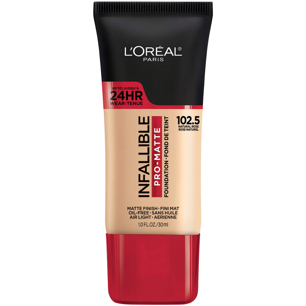 Base envase líquido de L'Oréal Paris Pro Matte para aplicación precisa y uniforme.