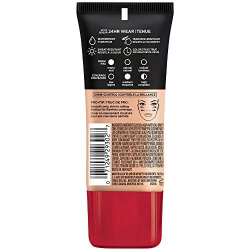 L'Oreal Paris Infallible Pro-Matte Foundation swatch on skin reveals Natural Buff shade.