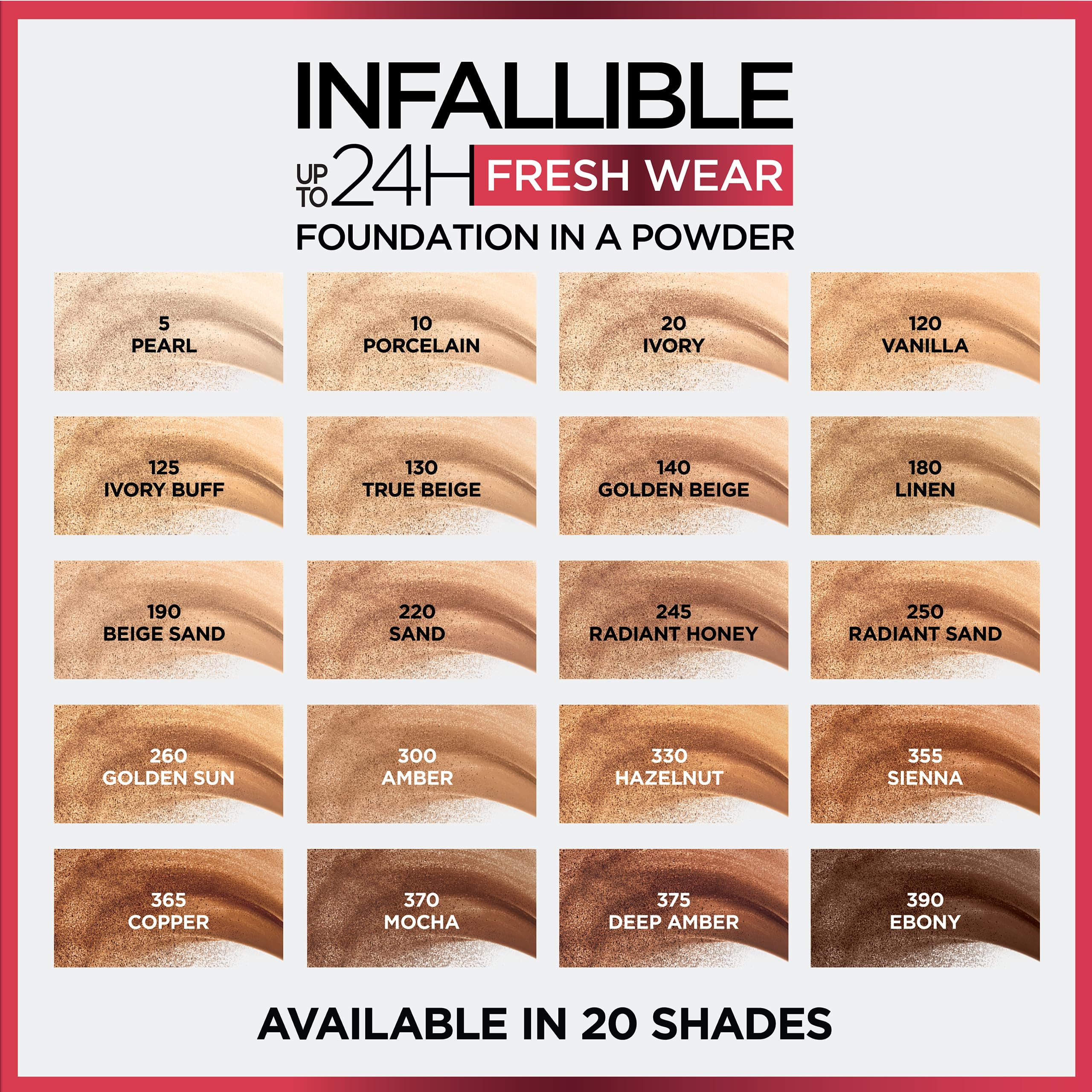 Rango Beige Sand para varias tonalidades de piel.